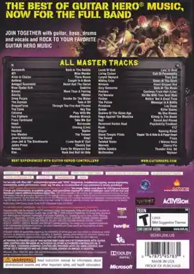 Guitar Hero Smash Hits (USA) box cover back